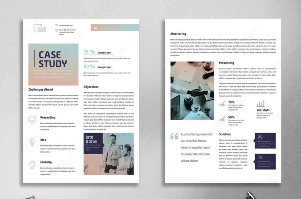 Case Study with Gradient Color for InDesign INDD Format