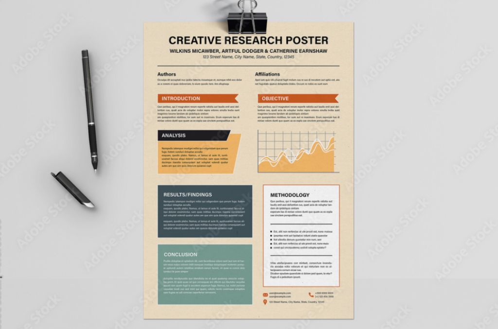 Creative Research Case Study Poster Template for InDesign INDD Format