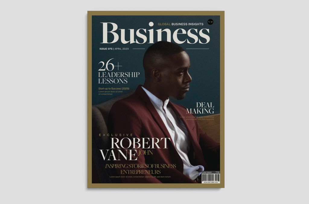 Business Magazine Cover Layout for PSD Photoshop