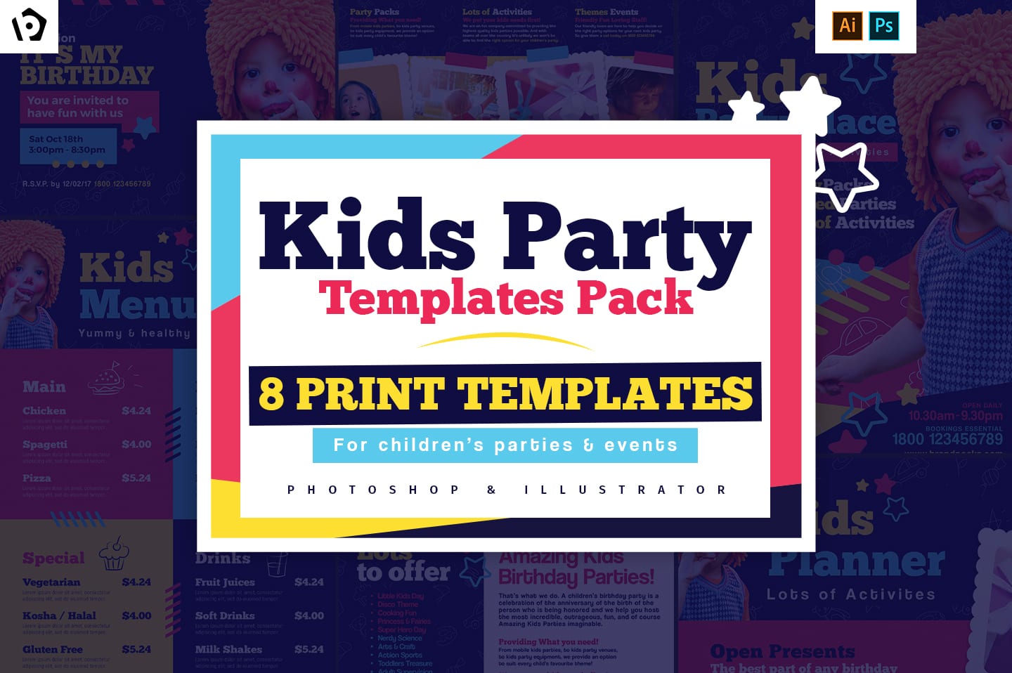 Kid's Party Templates Pack