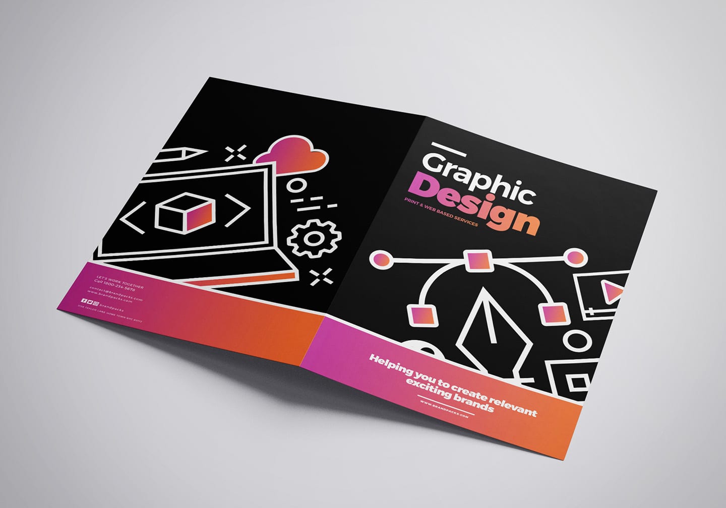 Graphic Design Agency Brochure Template for & Illustrator