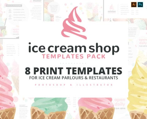 Ice Cream Shop Templates for Photoshop & Illustrator