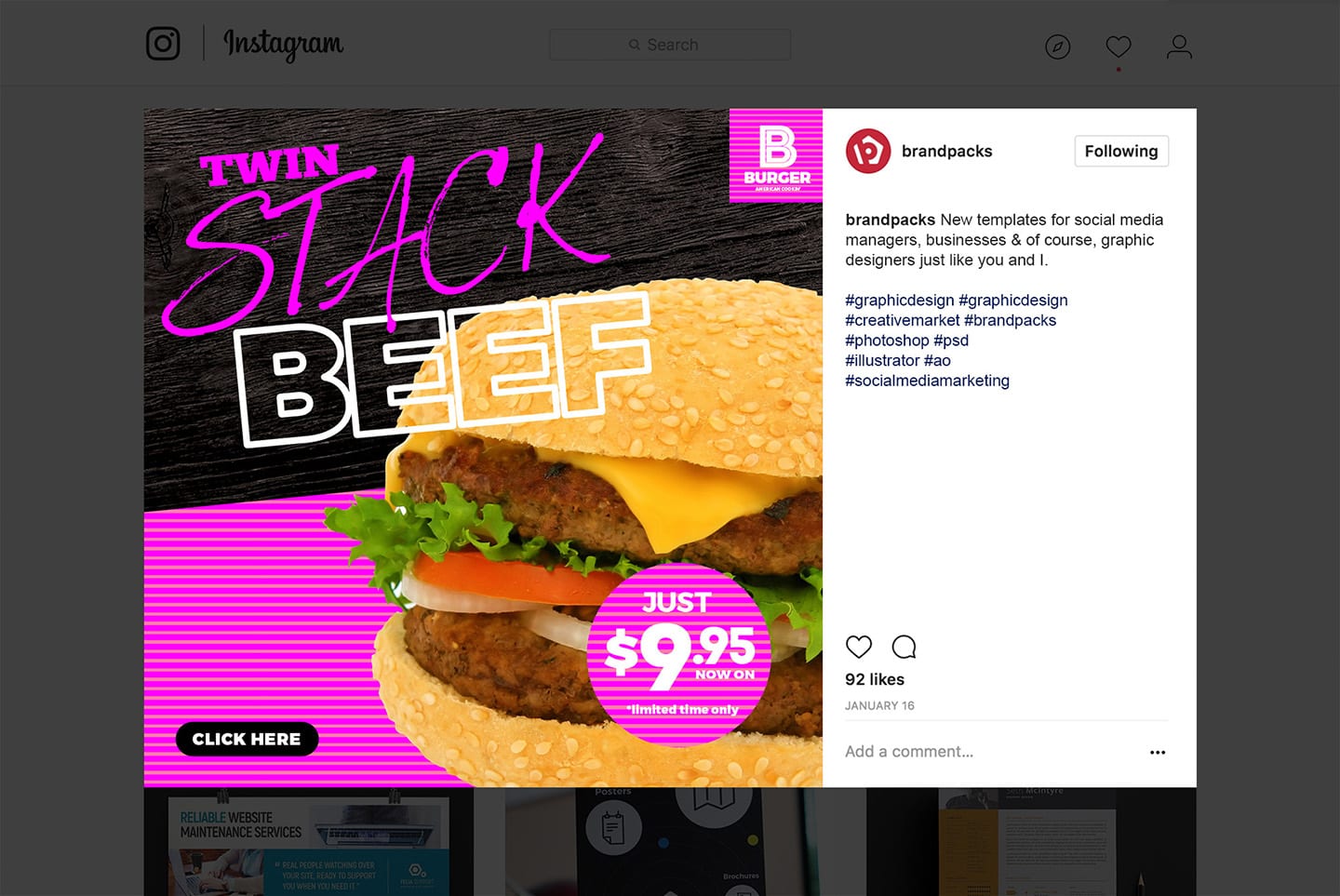 Fast Food Social Media Templates