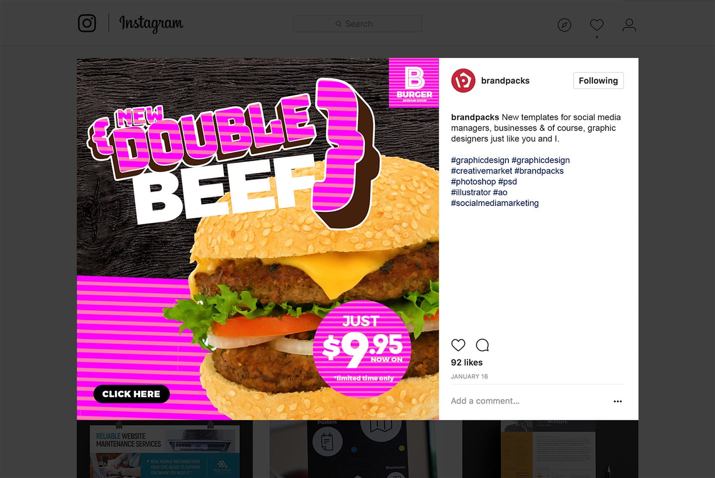 Fast Food Social Media Templates