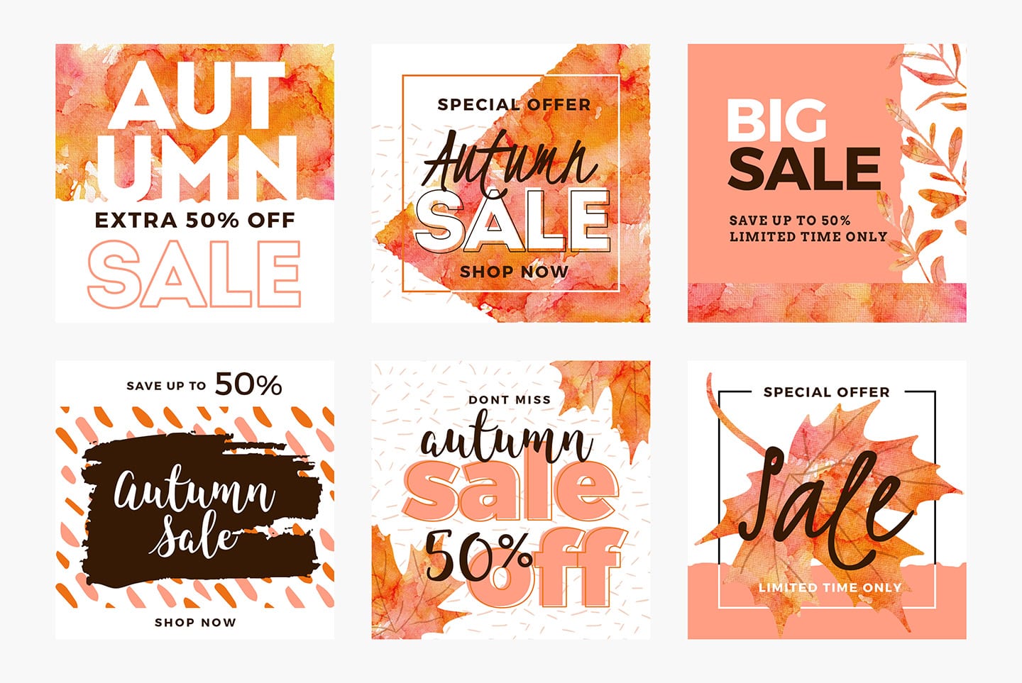 Autumn / Fall Social Media Templates Pack