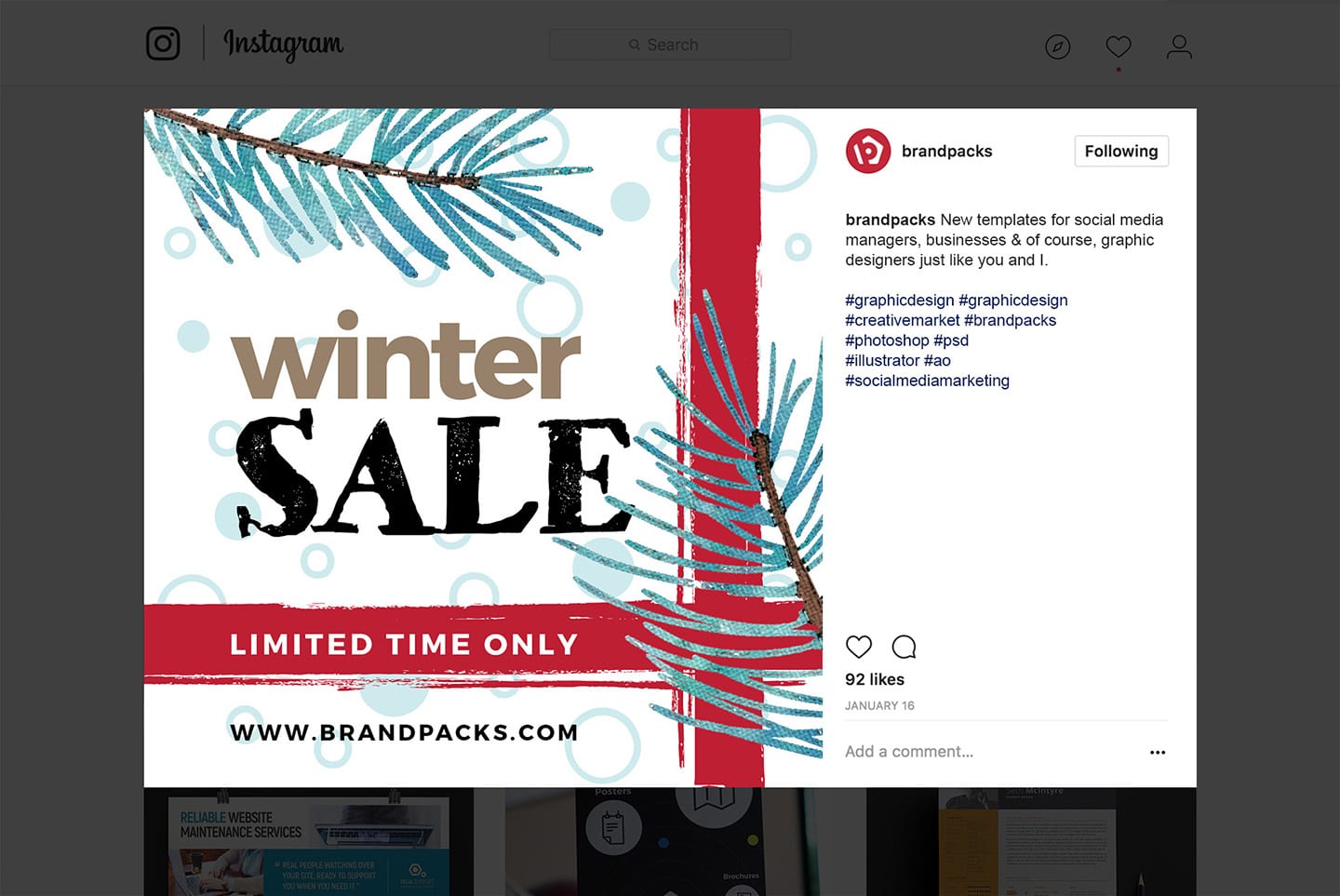 Christmas / Winter Sale Social Media Graphics