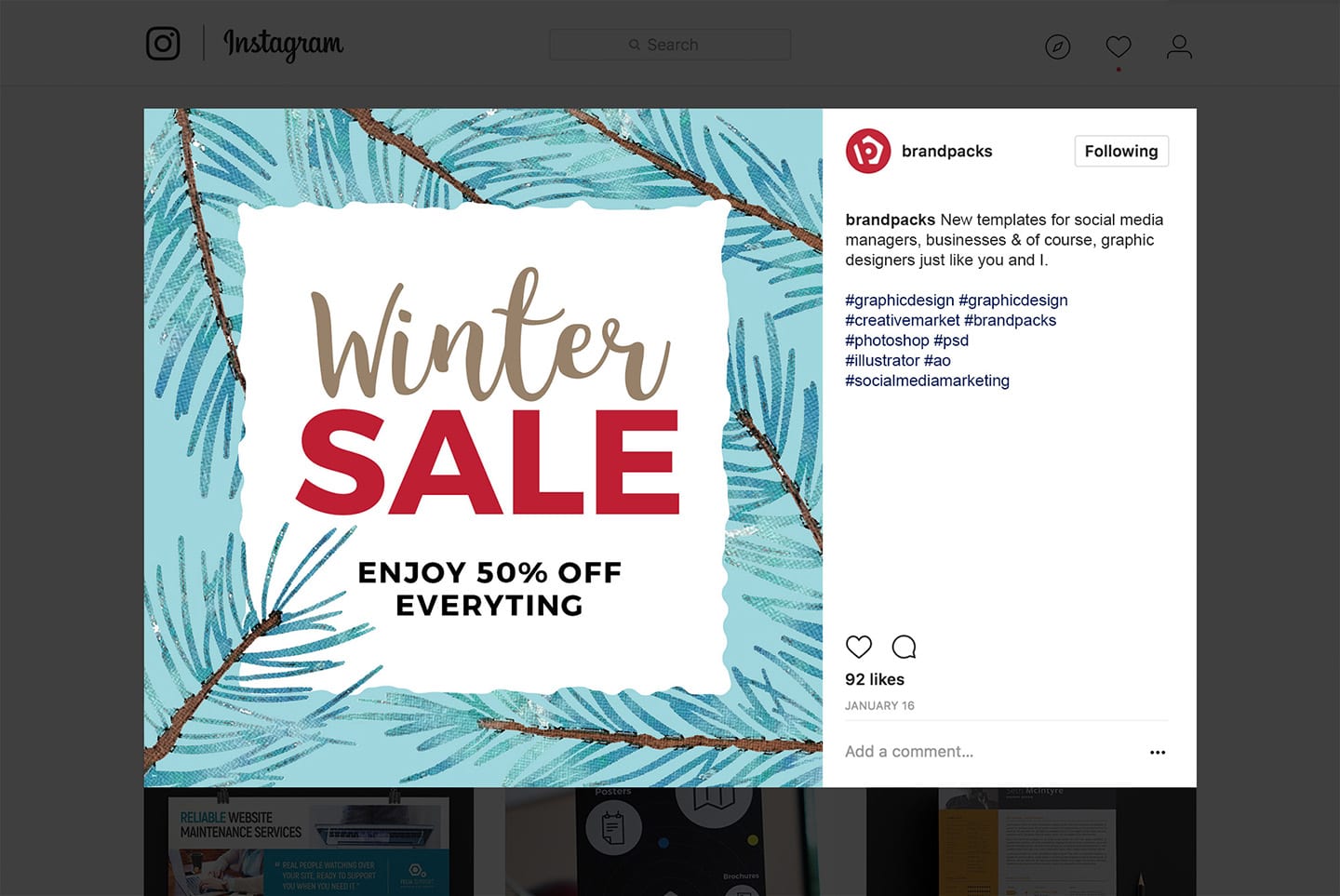 Christmas / Winter Sale Social Media Graphics