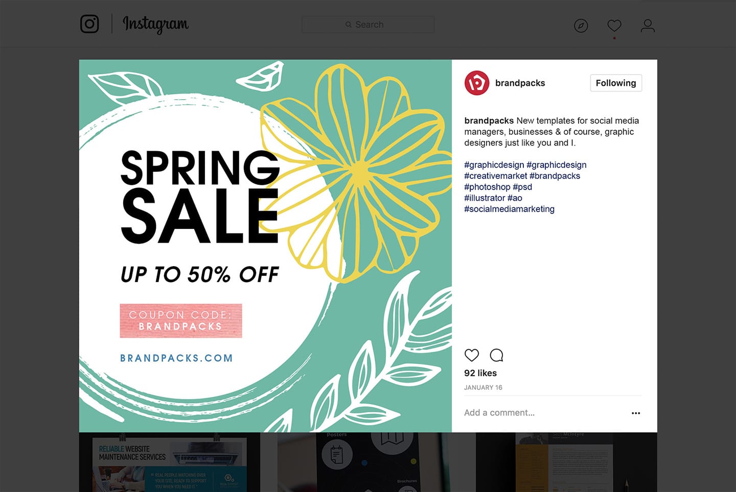 Spring Sale Instagram Template