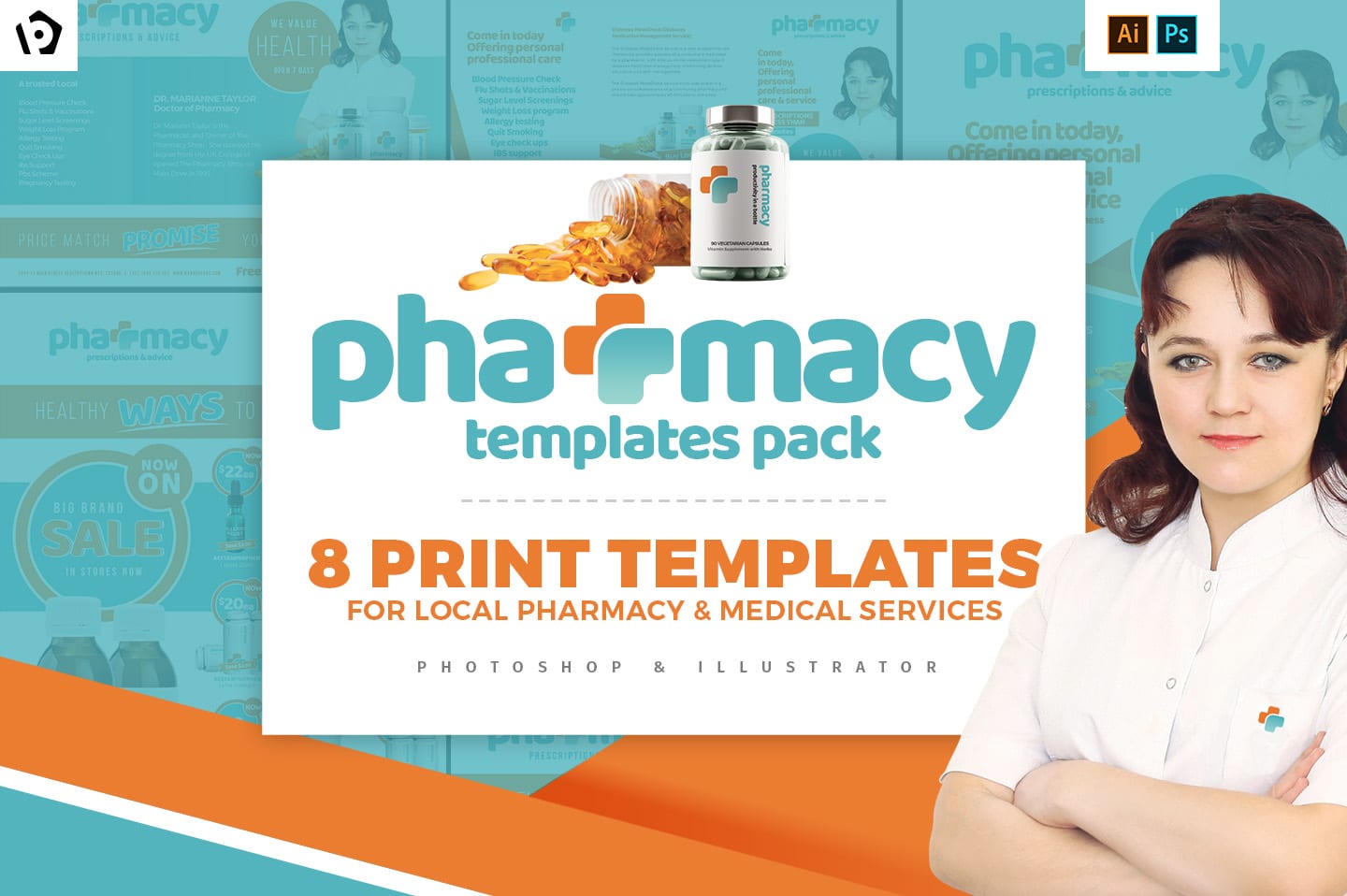 Pharmacy Templates Pack - PSD, Ai & Vector