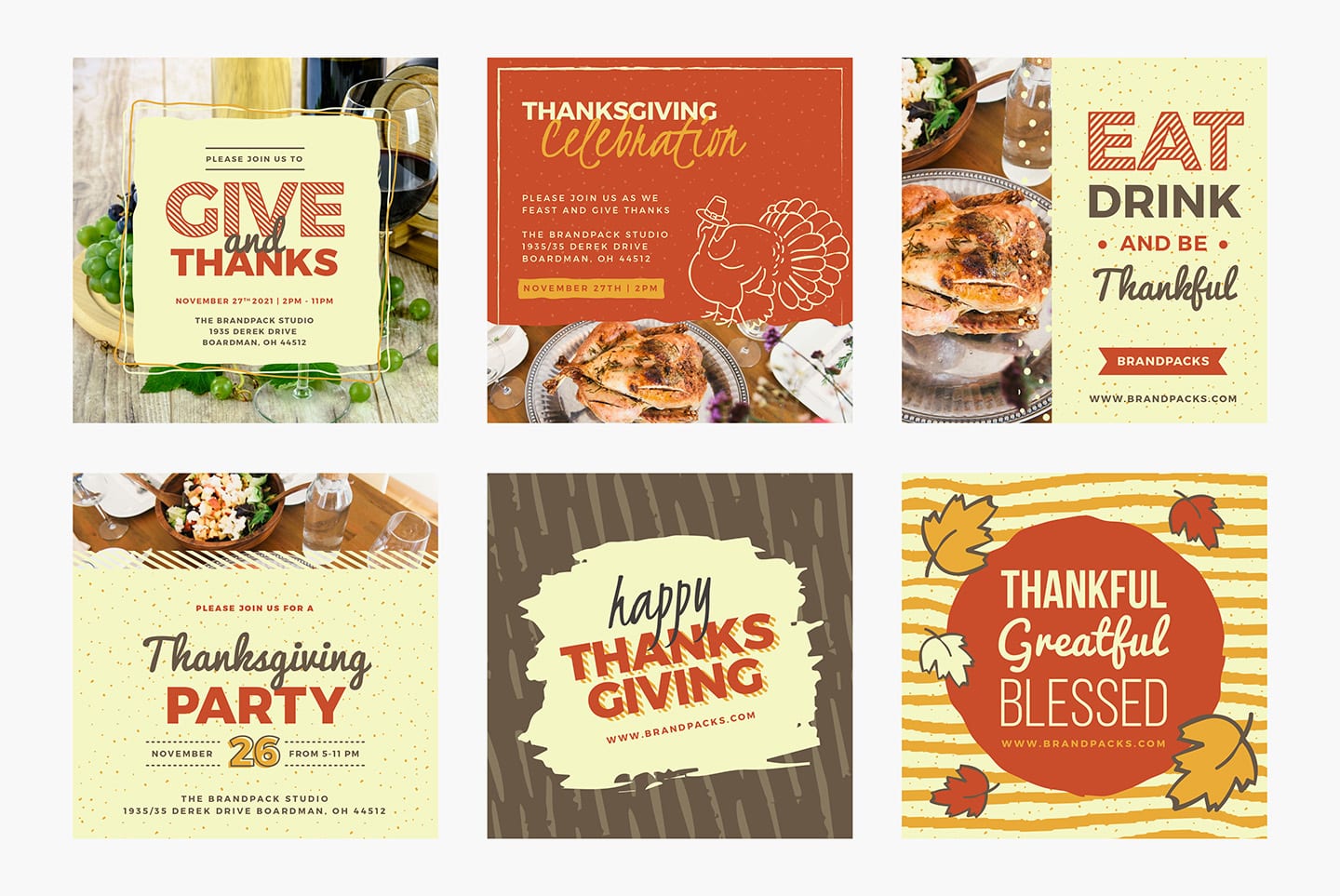Thanksgiving Social Media Templates