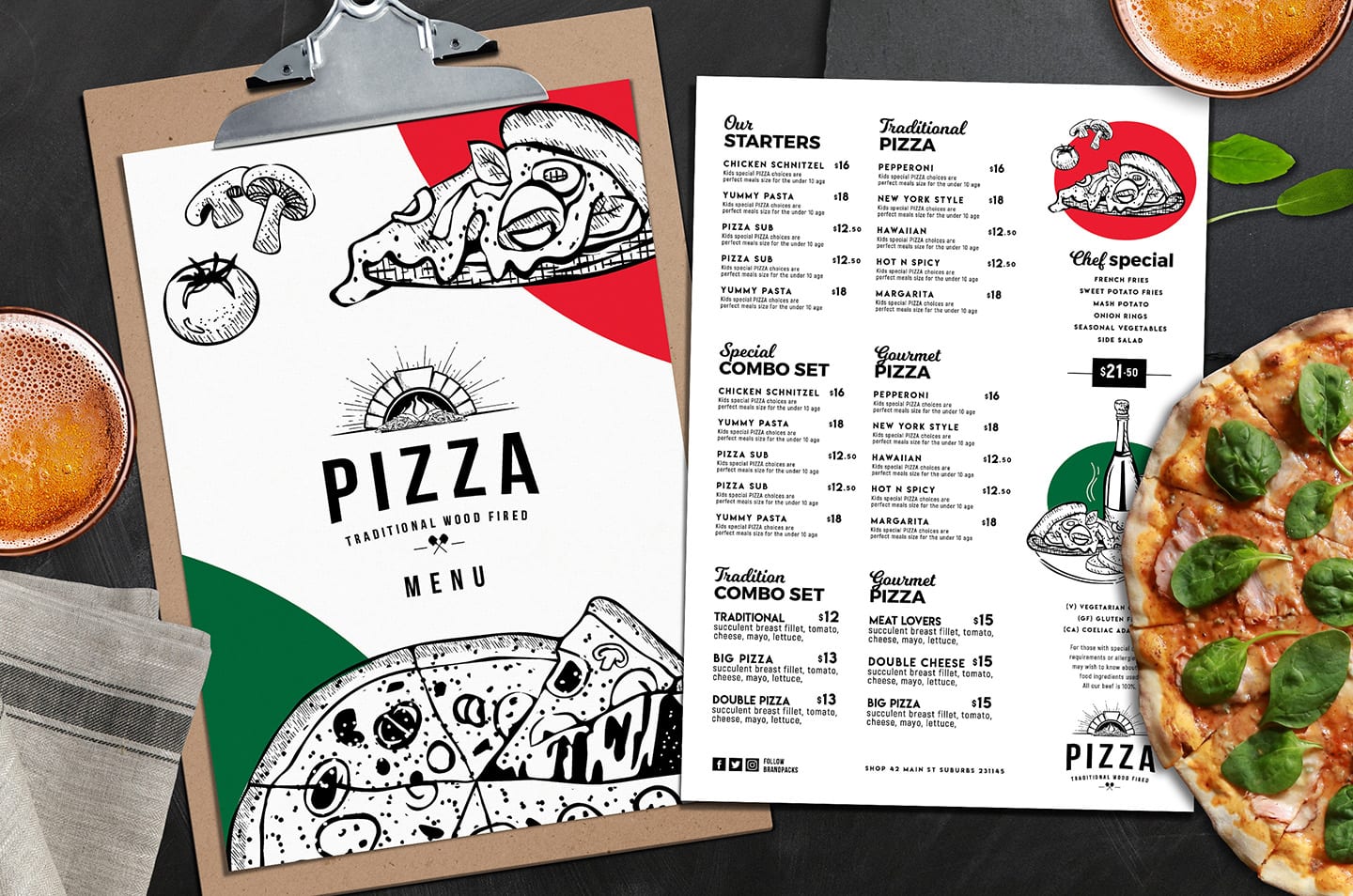 A21 Pizza Menu Templates in PSD, Ai & Vector - BrandPacks Pertaining To Adobe Illustrator Menu Template