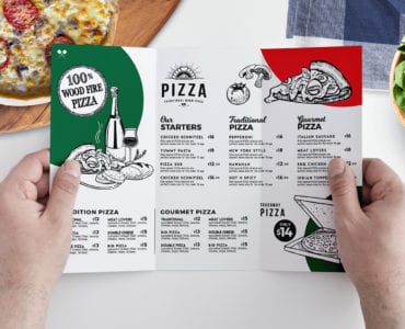 Pizza Menu Tri-Fold Template