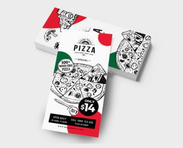 Pizza Menu Rack Card Template