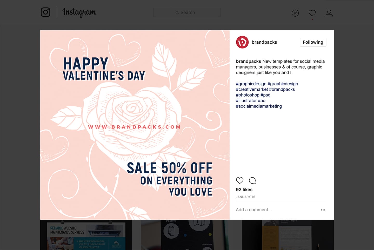 Valentines Instagram Template
