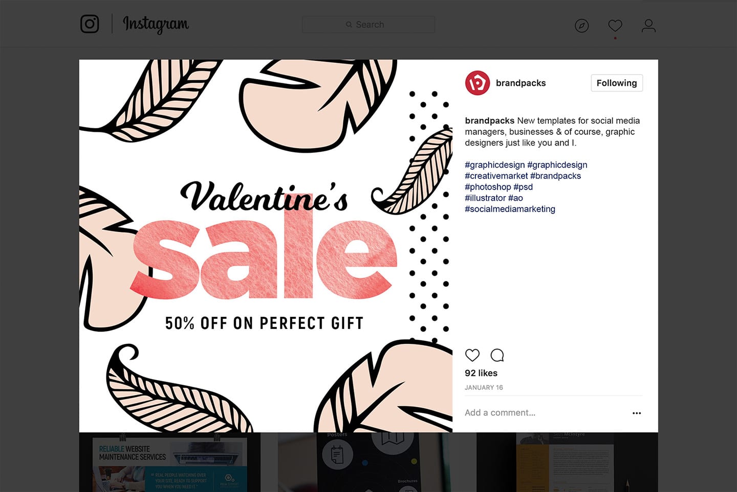Valentine's Day Social Media Templates