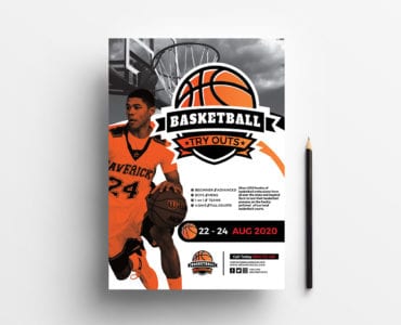 A4 Basketball Advertisement Template