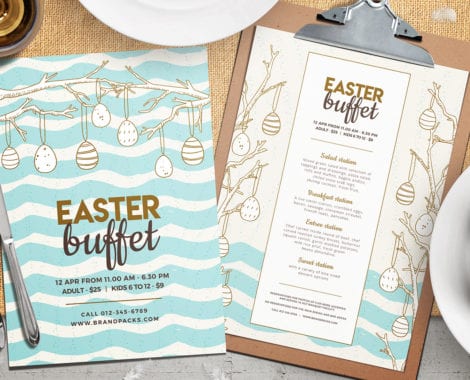 Easter Lunch Menu Template