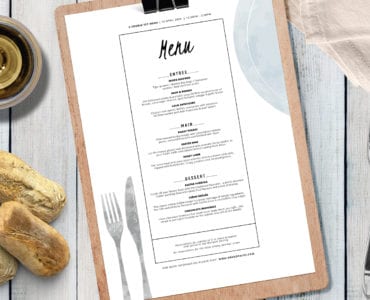 A4 Easter Menu Layout