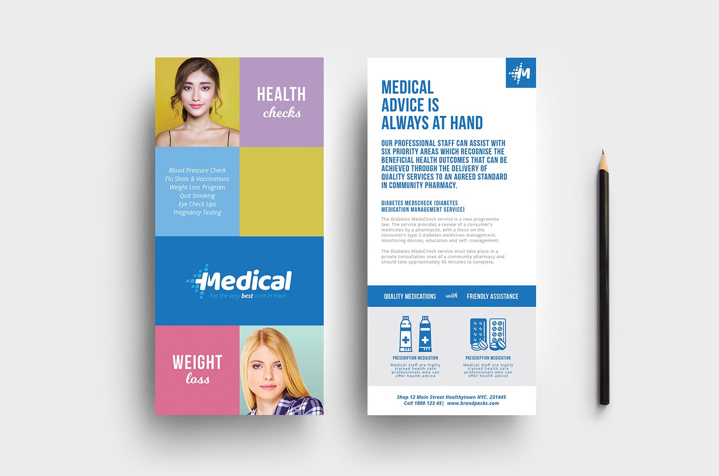 Modern Medical DL Card Template in PSD, Vector & Ai - BrandPacks In Medication Card Template