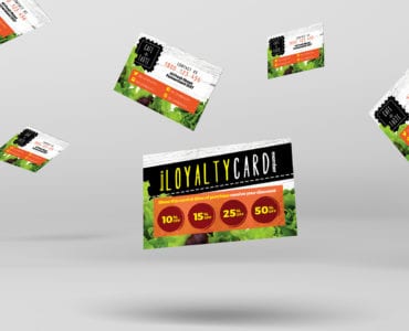 Salad Restaurant Loyalty Card Template
