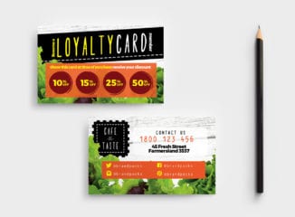 Salad Restaurant Loyalty Card Template