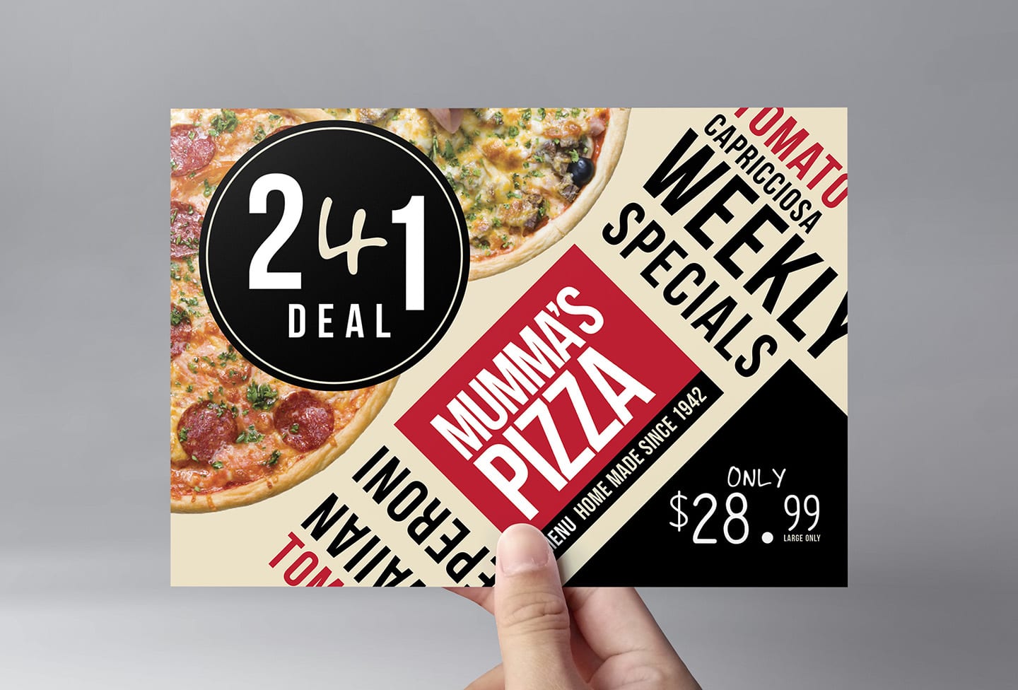 A5 Pizza Flyer Template
