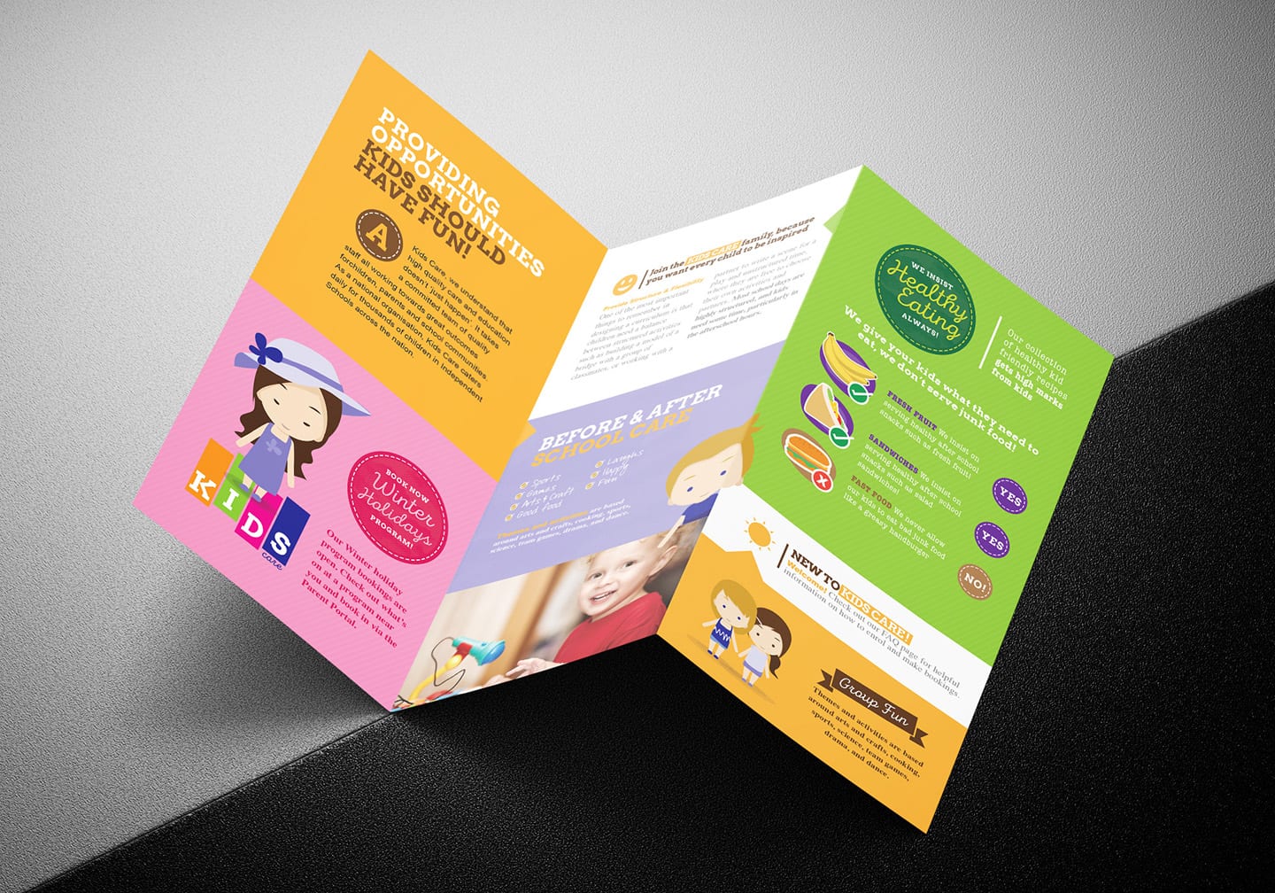 After School Care Tri-Fold Brochure Template in PSD, Ai & Vector Within Tri Fold School Brochure Template