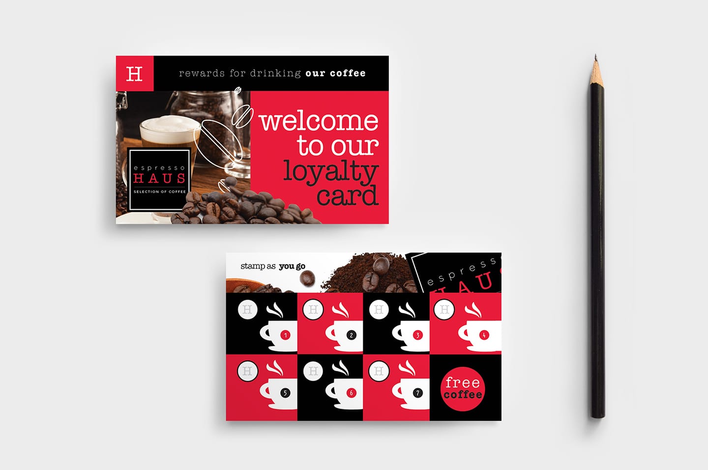 Cafe Loyalty Card Template in PSD Ai Vector BrandPacks
