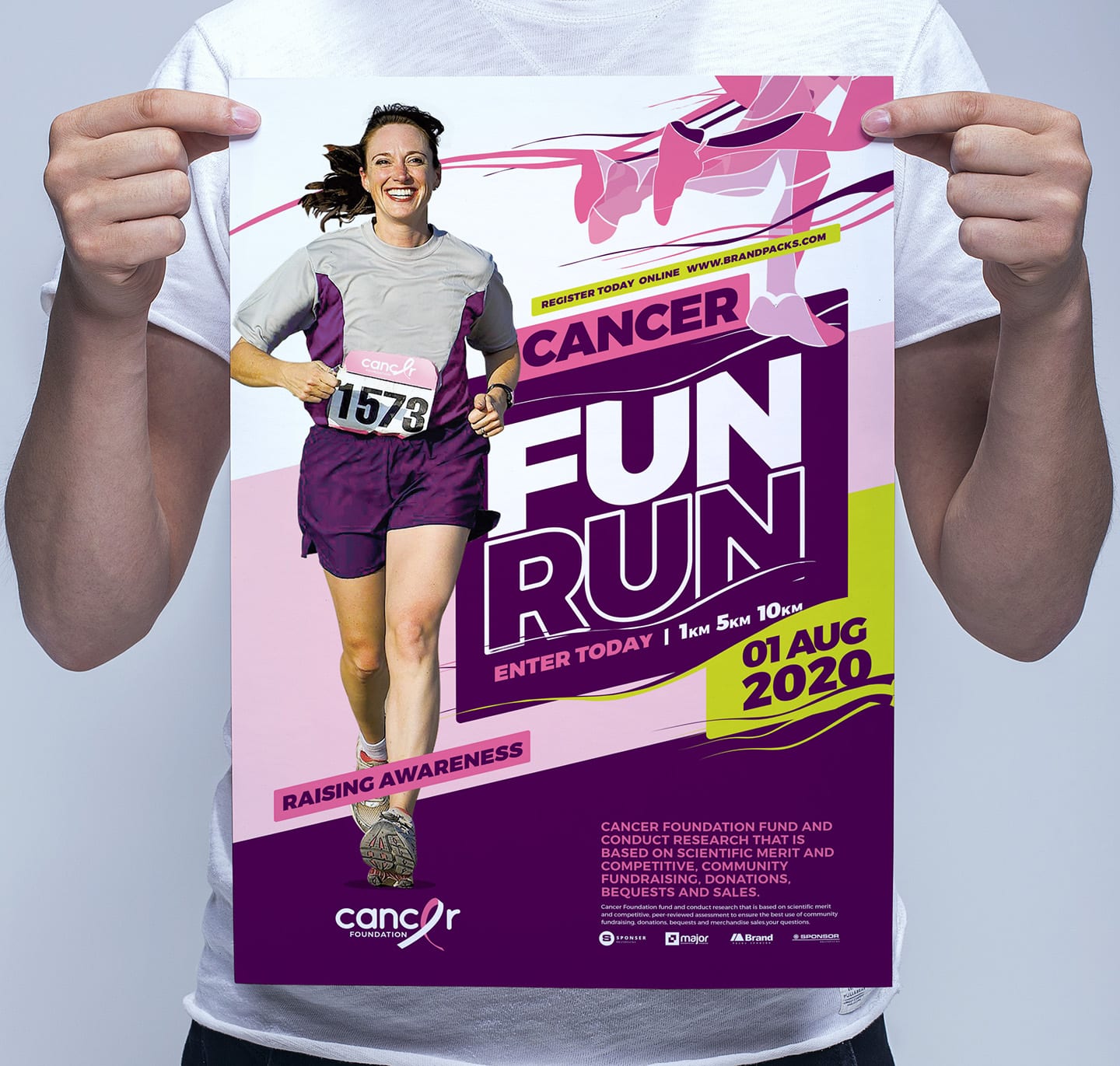 Cancer Charity Fun Run Poster Template
