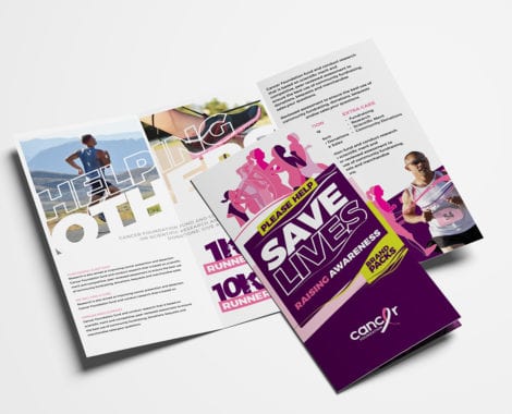 Cancer Charity Fun Run Tri-Fold Brochure Template