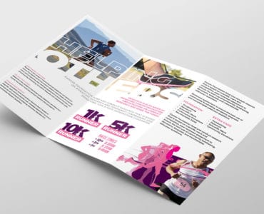 Cancer Charity Fun Run Tri-Fold Brochure Template