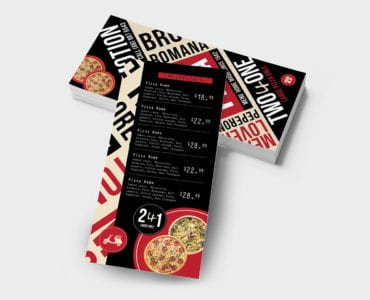 DL Pizza Menu Rack Card Template
