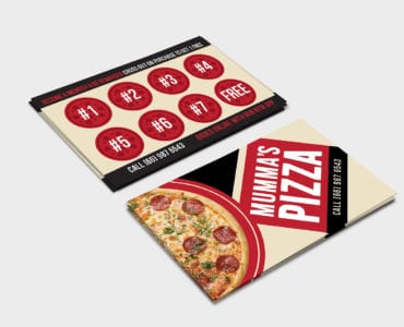 Pizza Restaurant Loyalty Card Template