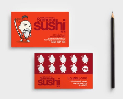 Sushi Restaurant Loyalty Card Template
