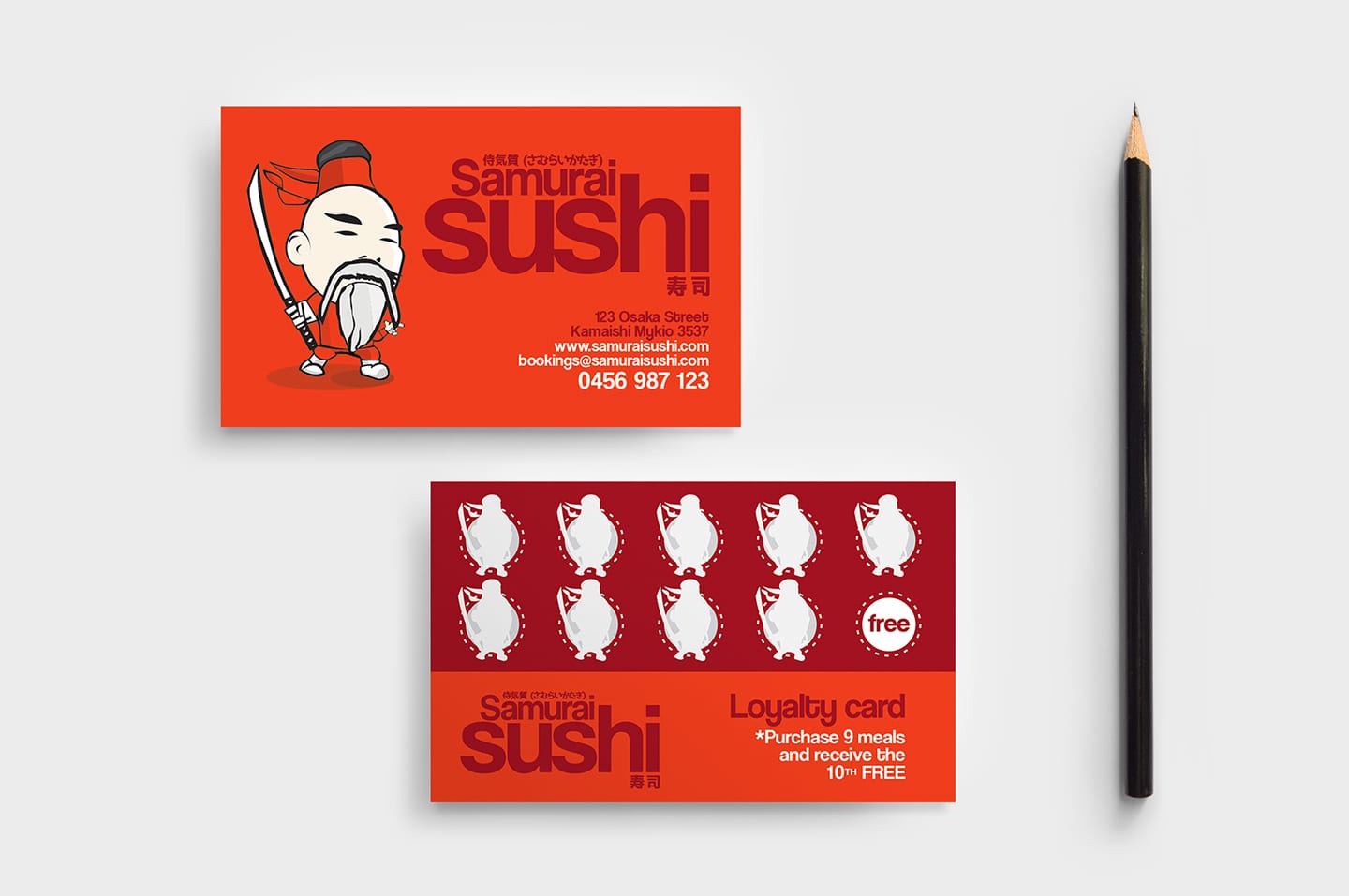 Sushi Restaurant Loyalty Card Template in PSD, Ai & Vector With Frequent Diner Card Template