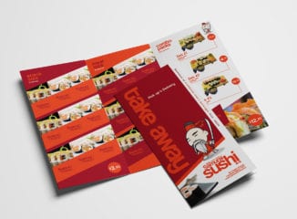 Tri-Fold Sushi Menu Template