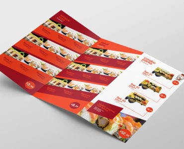 Tri-Fold Sushi Menu Template