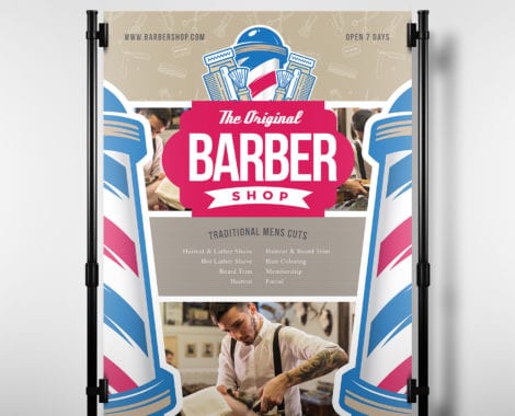 A3 Barber Shop Poster Template