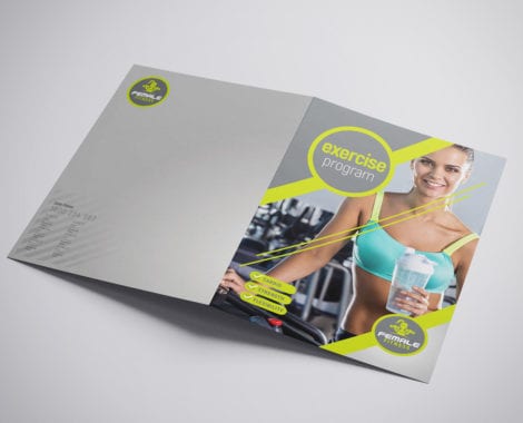 A3 Female Fitness Brochure Template