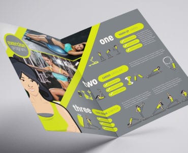 A3 Female Fitness Brochure Template
