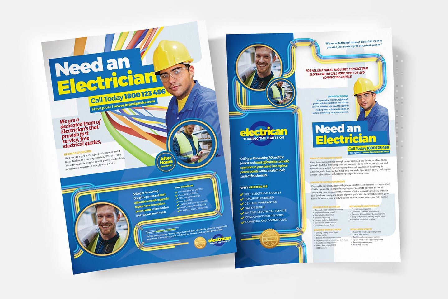 A4 Electrician Poster Advertisement Template In Psd Ai Vector Brandpacks