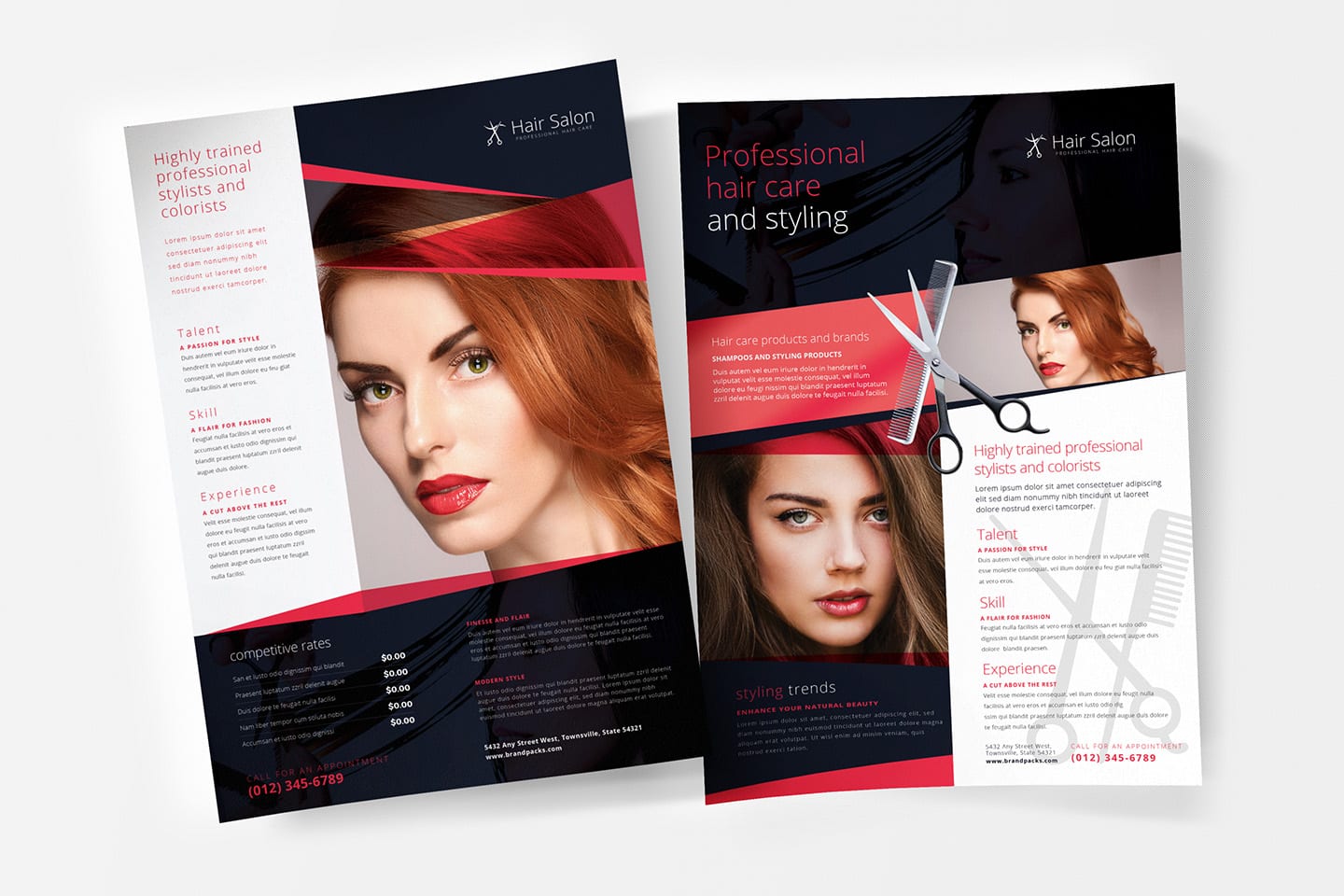 A4 Hair Salon Poster Template in PSD, Ai & Vector - BrandPacks