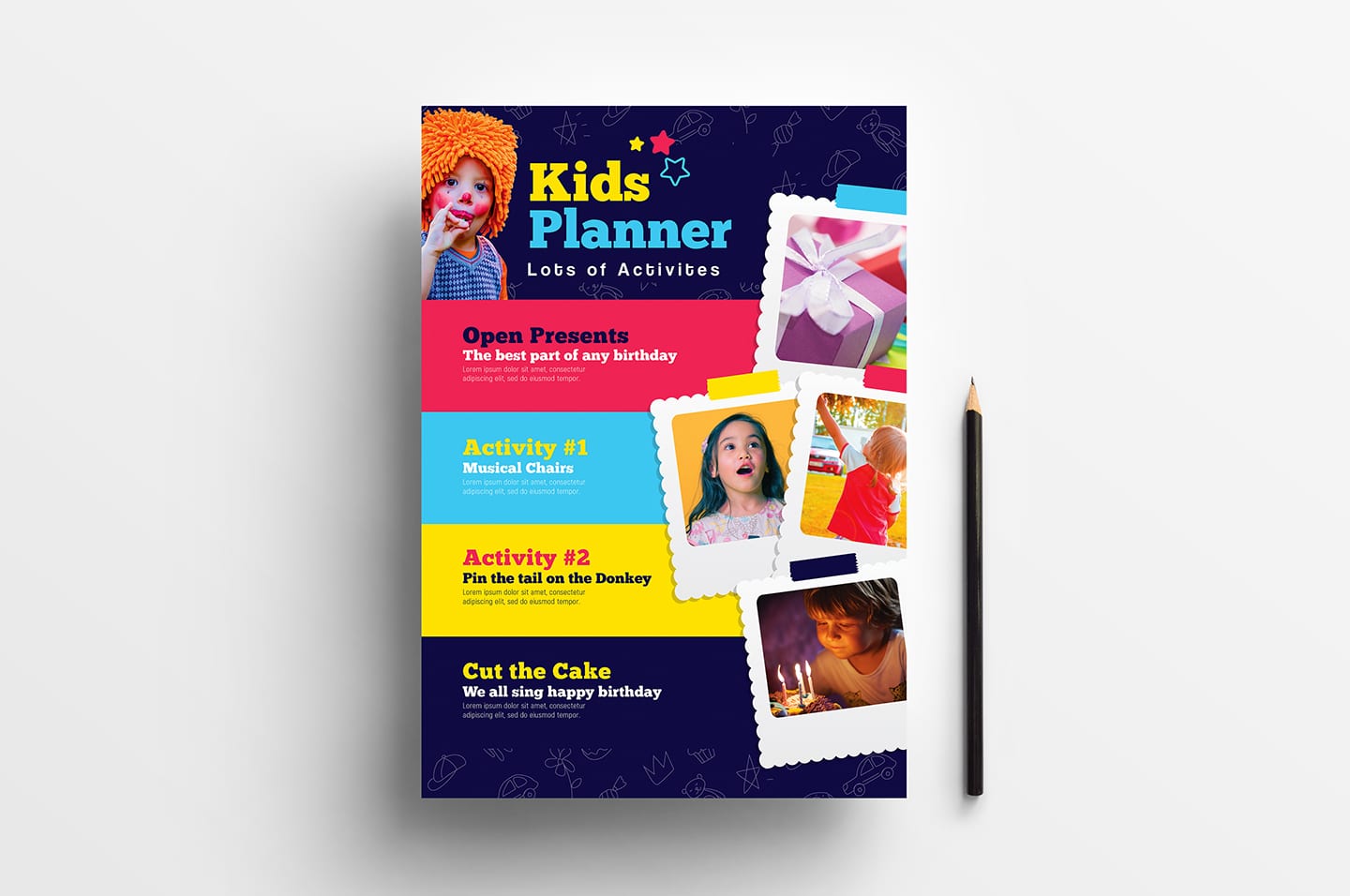 A4 Kid's Party Poster Template
