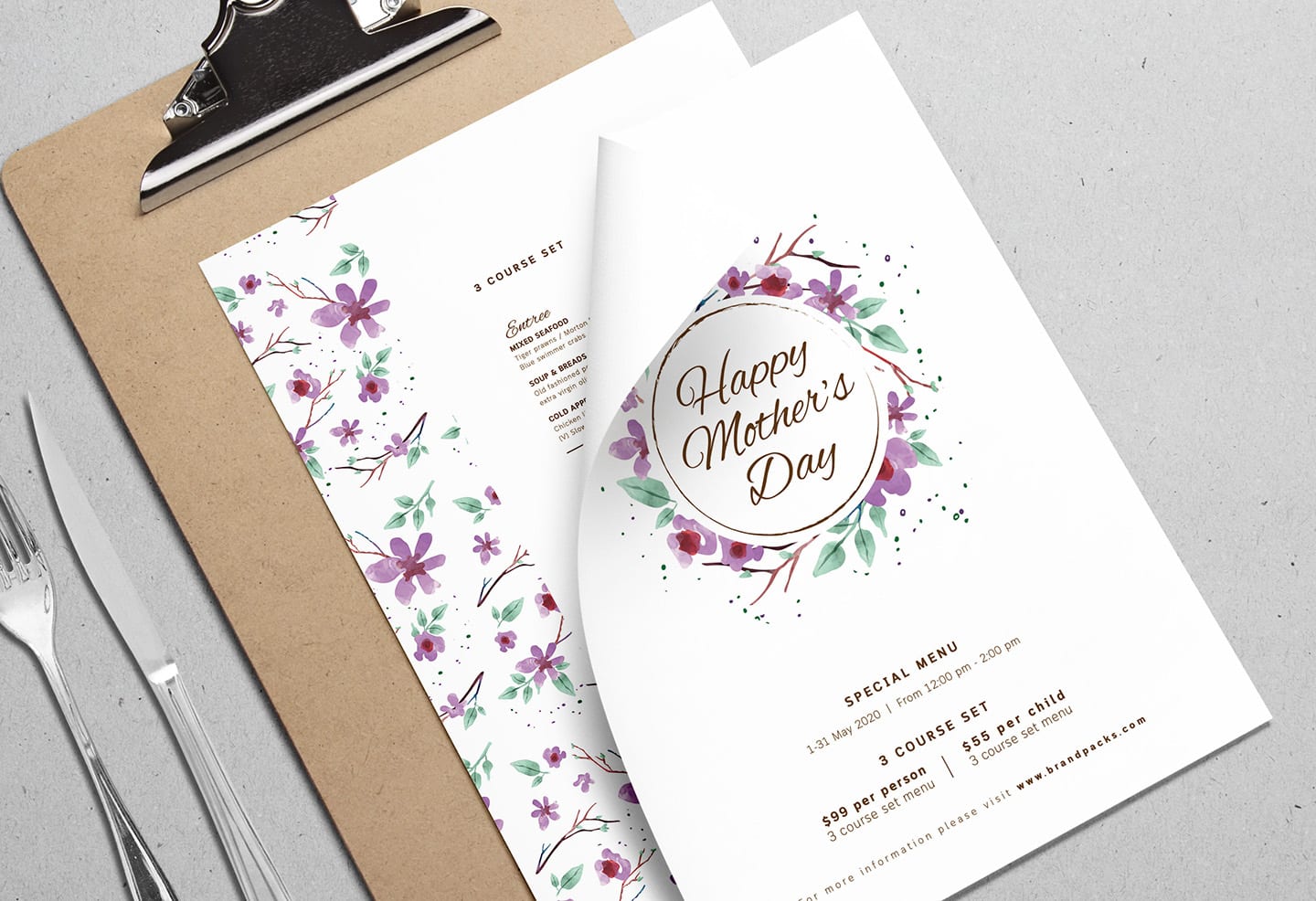 Mother's Day Menu Template in PSD, Ai & Vector BrandPacks