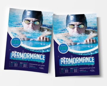 A4 Swimming Centre Poster Template