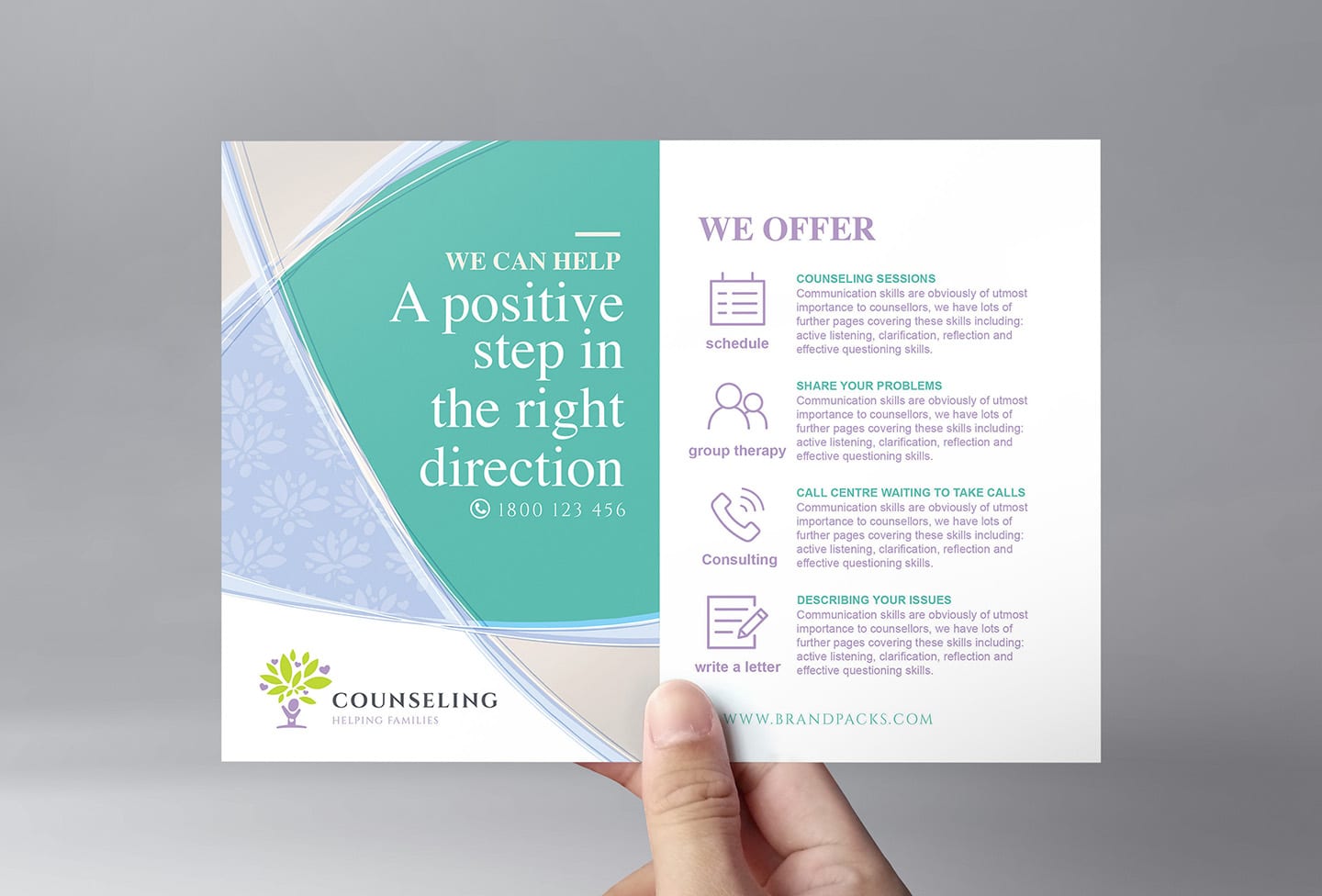 Counseling Tri Fold Brochure Examples Free Premium Vector Download