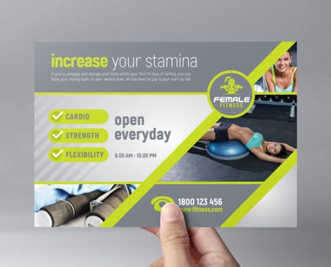 A5 Female Fitness Flyer Template