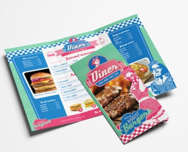 American Diner Tri-Fold Brochure Template