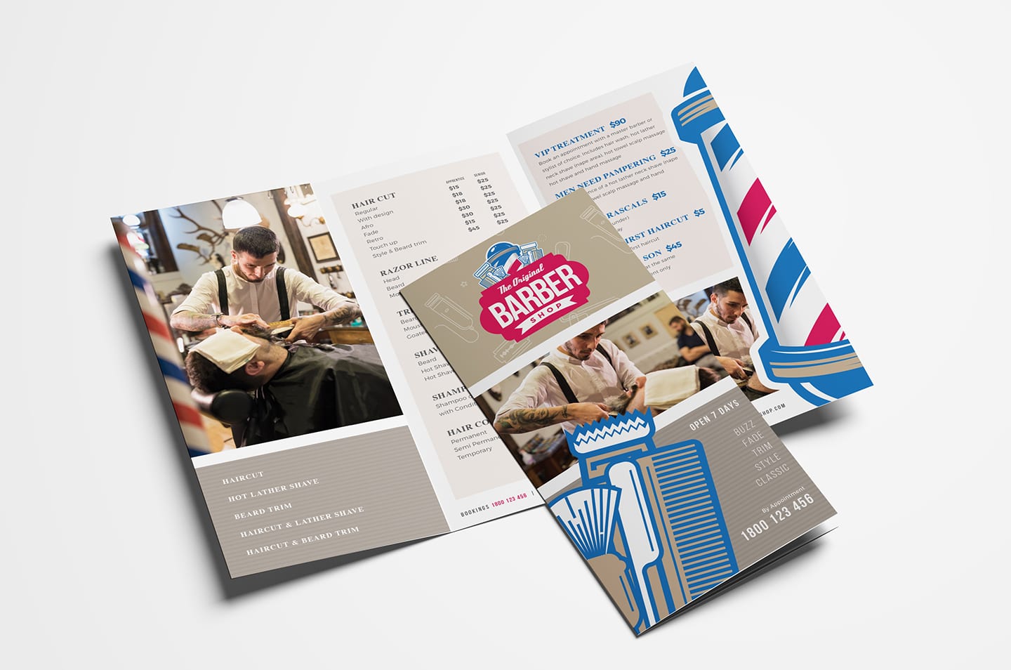 Barber Shop Tri-Fold Brochure Template