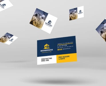 Construction Company Business Card Template